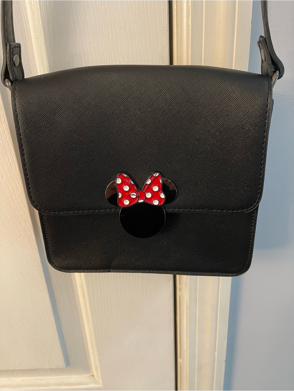 Disney Black Crossbody Bag with Mini Mouse polka dot hardware accent - Picture 2 of 5